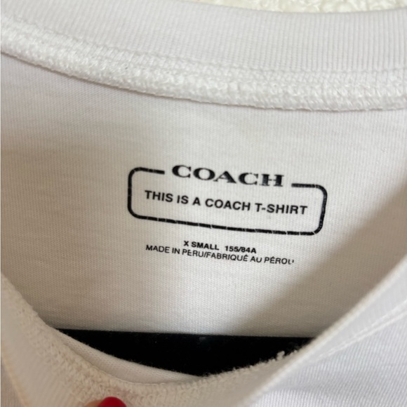 Coach Essential T Shirt In Organic Cotton white C8786 XS Baby Tee - Picture 3 of 6